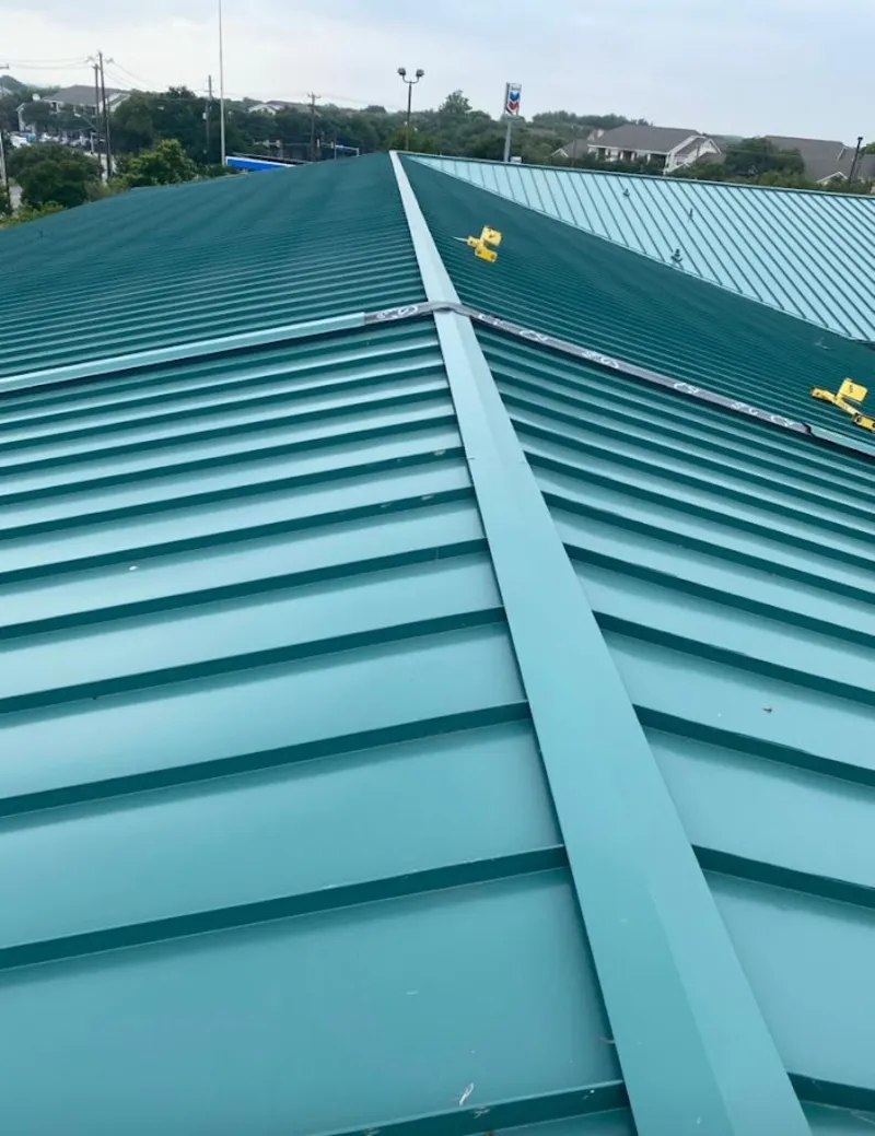 Green commercial metal roof ridge and valley for Metal Roof Repair in Palm Bay